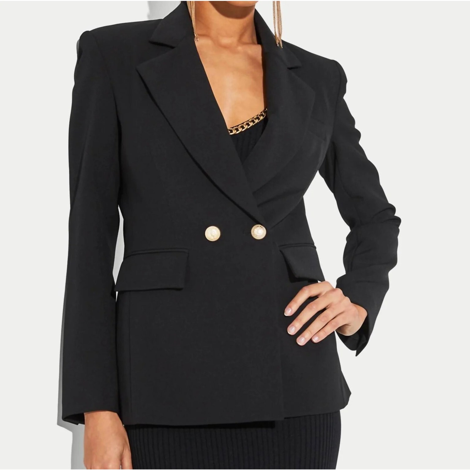 Generation Love Women Meg Crepe Blazer Jacket Black Sz Xxl 2x New With Tags $385
